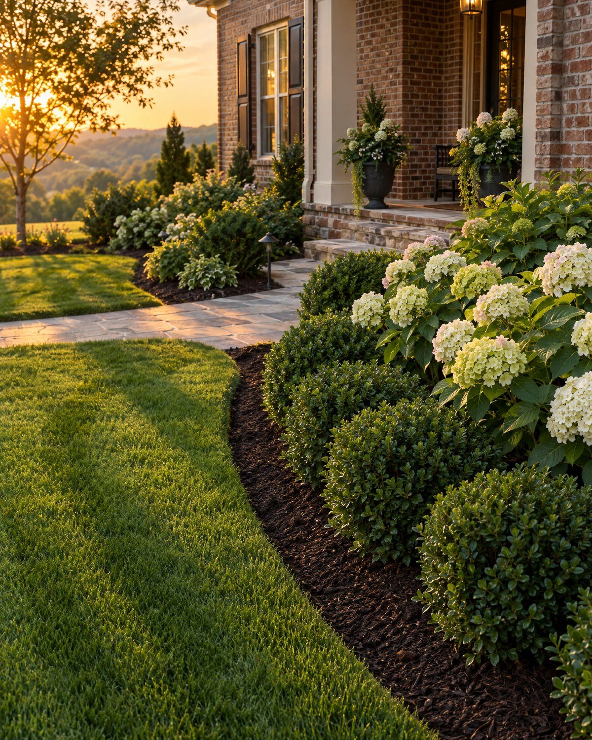 A finished front landscape by ABM Landscaping in Mount Juliet, Tennessee