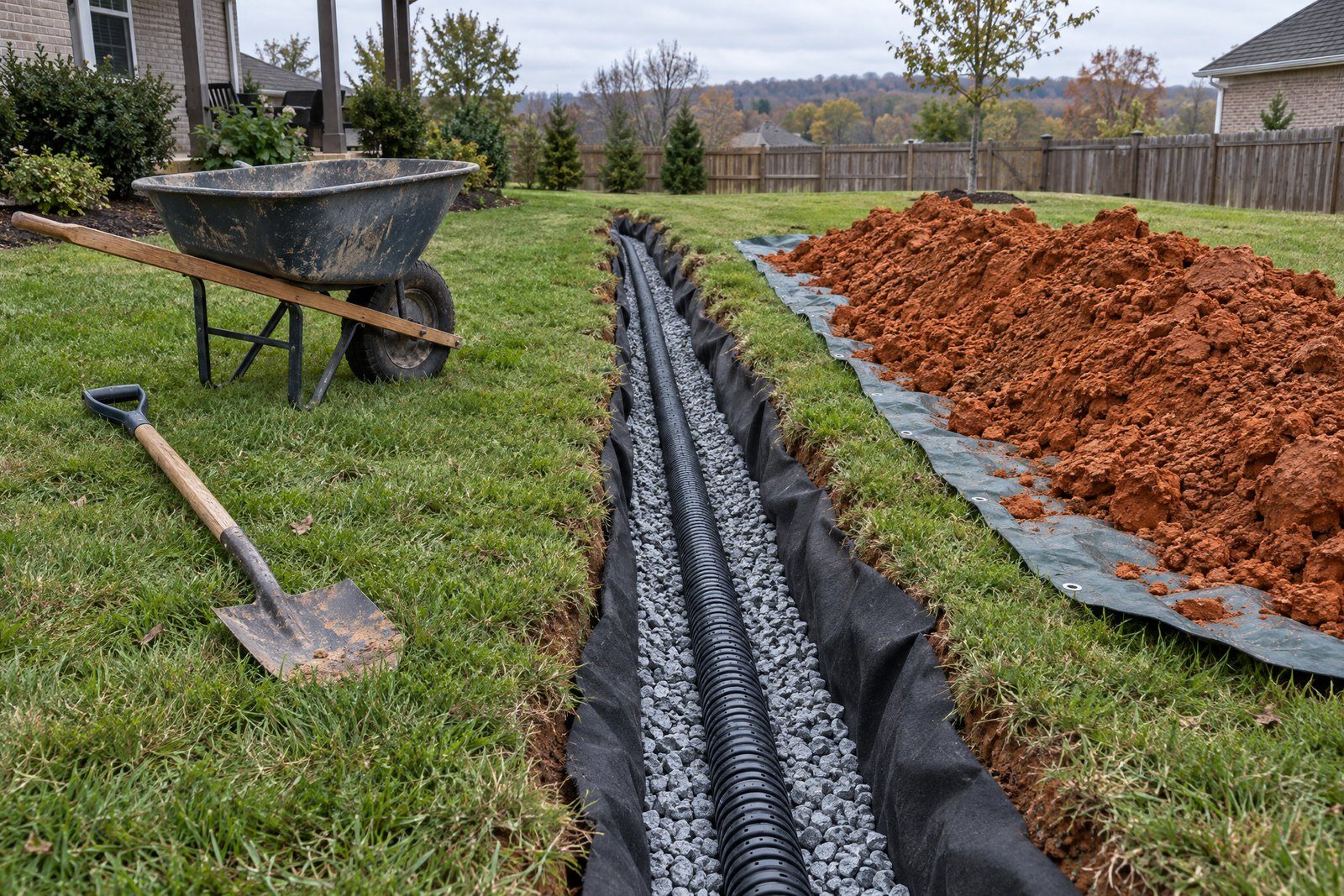Drainage Solutions in Middle Tennessee by ABM Landscaping